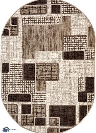 Килим овал luna 2*3м коричневий 0951 короткий ворс