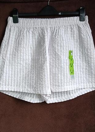 Шорты женские котоновые в полоску жатка, peanuts, eur 40-42