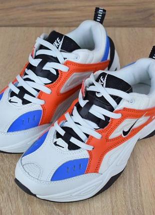 Nike m2k tekno белые с красным и синим