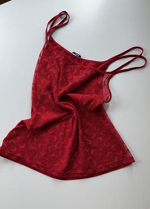 Красная майка с сеточкой tezenis размер s - m нижнее белье пижама