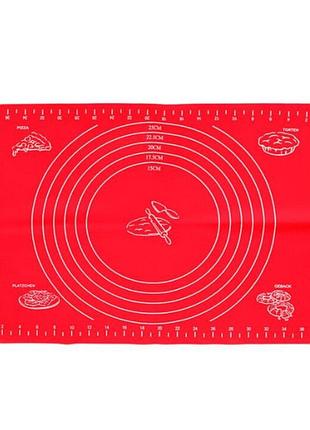 Силиконовый коврик с разметкой для коржей silicon mate testa 30 x 40 см красный