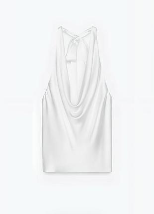 Топ атласний(сатиновий) від zara з відкритою спинкою
