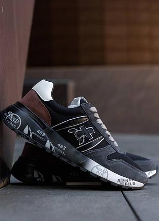 Кроссовки premiata lander black white brown nd