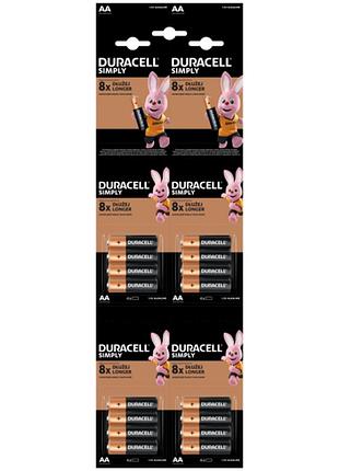 Щелочные батарейки duracell simply aa 1.5v lr6 16 шт
