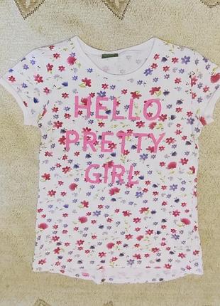 Туника для девочки benetton 128 короткий рукав хлопок