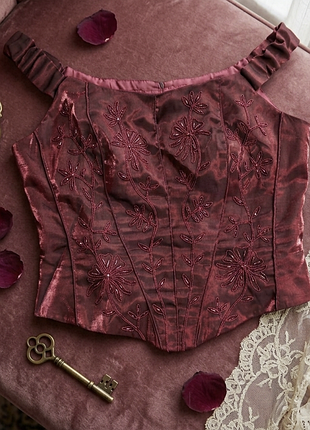 Корсет топ бордового цвета, размер xl-xxl.