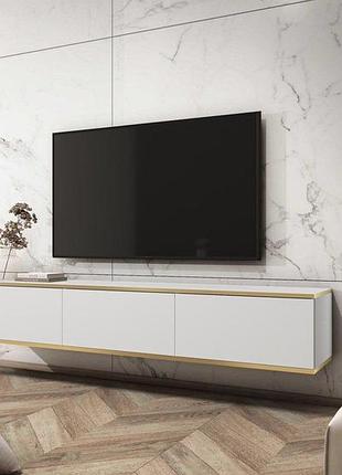Тумба під телевізор навісна perfect home оро / oro 3-дверна rtv175 білий (pfh-091353)