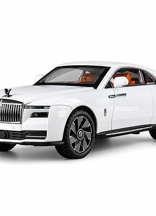 Металева модель автомобіля rolls-royce spectre 1:24 дитяча машинка інерційна, світяться фари, звук, 21.5 см