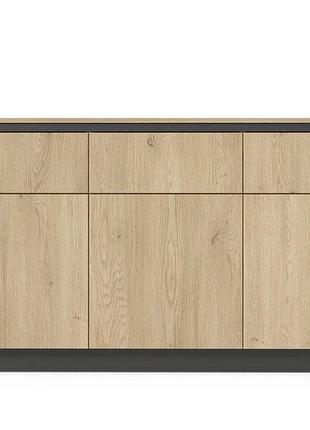 Комод perfect home торро / torro 3d3s/163 3-дверный с 3 ящиками дуб кремона/черный (pfh-091415)