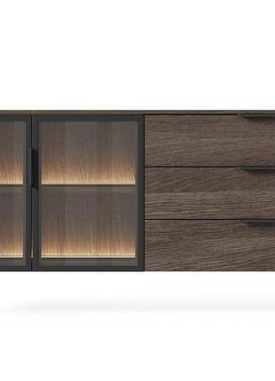 Комод с подсветкой perfect home луми / lumi 2d3s/181 2-дверный с 3 ящиками дуб дунин (pfh-091385)