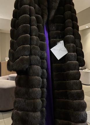 Шуба соболь баргузин dark brown 125 см сивина 1-2 р.с-м-л