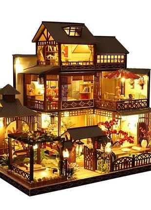 Румбокс котедж сад яцюань інтер'єрний конструктор cottage yaquan yingting diy miniature dollhouse kit p-006