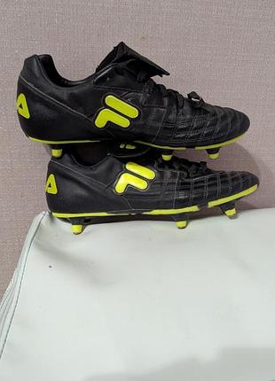 Бутсы fila calcio кожаные футбольные копочки оригинал 41.5 + ключ для шипов