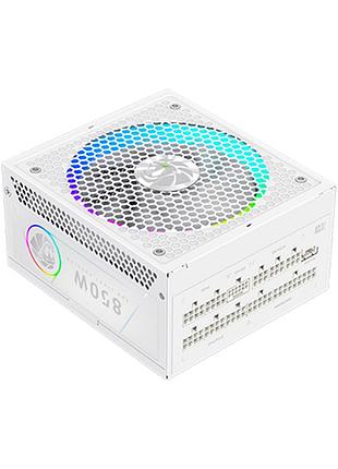 Блок живлення gamemax rgb pro 850g wh білий 850w atx 3.1 модульний 80+ gold 140 мм вентилятор підсвічування rgb для пк (rgb pro
