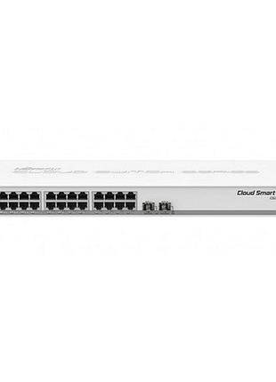 Комутатор mikrotik css326-24g-2s+rm smart 2мб 24x1g 2xsfp+ swos