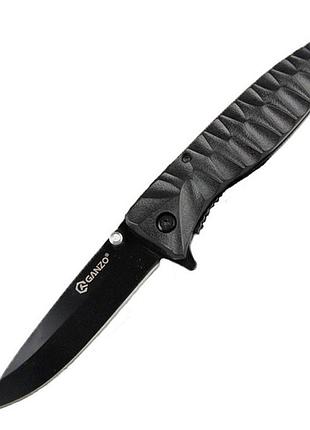 Нож складной туристический, охотничий liner lock ganzo g620b-1 black 205 мм