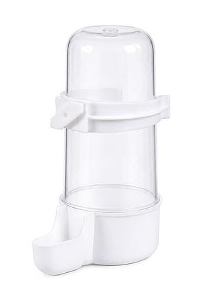 Кормушка-поилка lesko n061001 white для попугаев 200 мл с возможность делить подачу пластиковая
