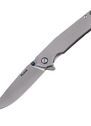 Ніж складний кишеньковий, туристичний викідний, з фіксацією frame lock ruike p801-sf silver 200 мм