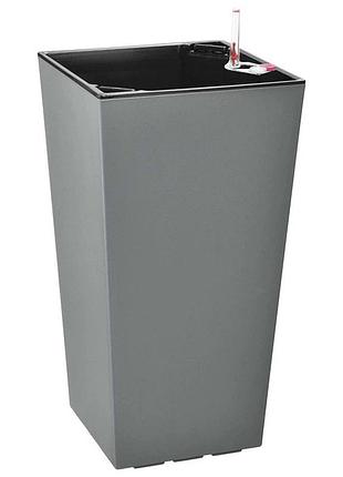 Вазон с системой автополива plastkon elise 25 см каменный, матовый