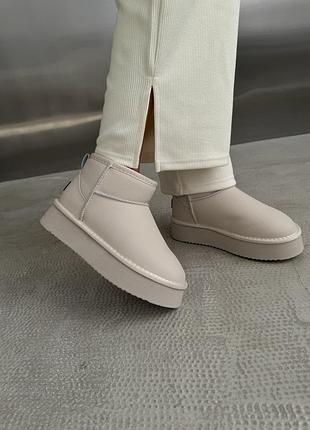Ultra mini platform cream leather 💗 40