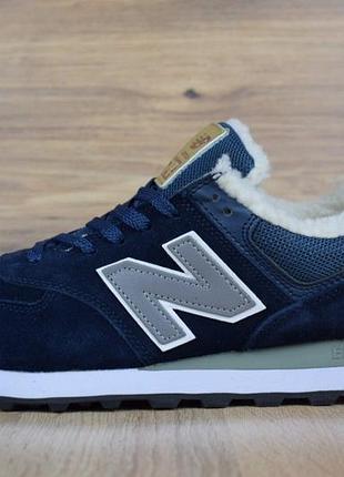 N1w balance 574 низкие синие на белой
