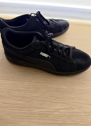 Замшеві чорні кеди puma