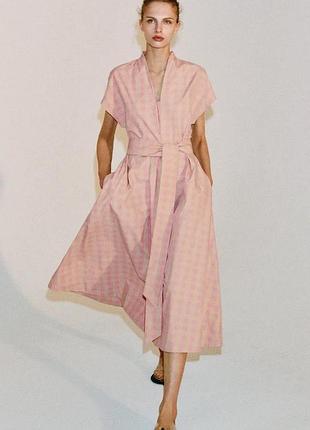 Платье из поплина в клетку zw collection