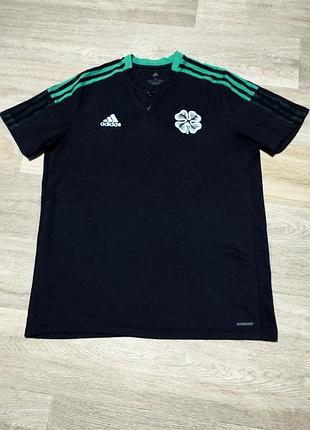 Мужская чёрная спортивная футболка adidas , размер l , хлопок/полиэстер .
