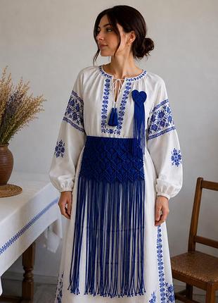 💙 ефектна макраме-накидка у глибокому синьому кольорі 💙