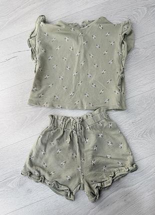 Літній костюм h&m для дівчинки  92 (1.5–2 роки) •100% бавовна