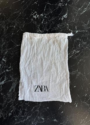 Белый тканевый мешок (пыльник) zara с завязкой