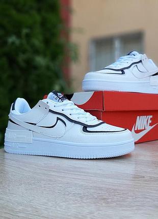Nike air force 1 shadow белые с чёрным