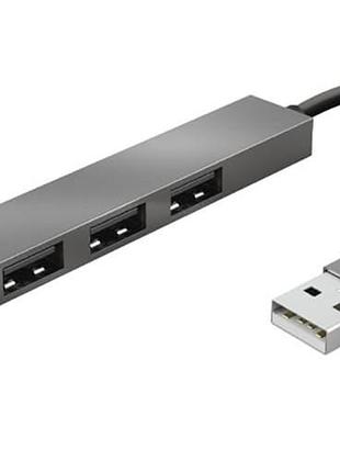 4-портовий usb-хаб trust halyx 4-port mini usb 2.0 hub 23786 сірий