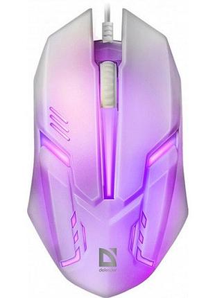 Мишка defender 52561 cyber mb-560l 3кн підсвітка 1200dpi дротова біла