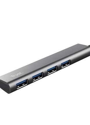 4-портовый usb-хаб trust halyx 4-port usb серый (24947)