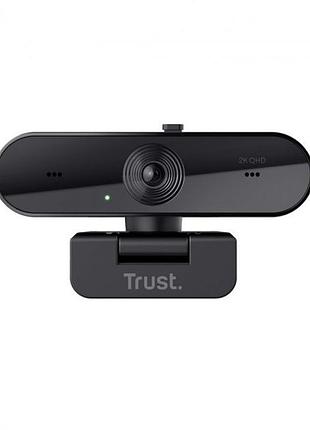 Вебкамера trust taxon qhd webcam eco 24732 с микрофоном 2560x1440 черный с микрофоном