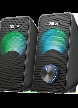 Акустична система/колонки arys compact rgb 2.0 для комп'ютера 10w/usb/з підсвічуванням чорний