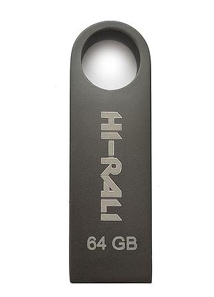 Флешка hi-rali shuttle 64gb usb 2.0 type-a, черная