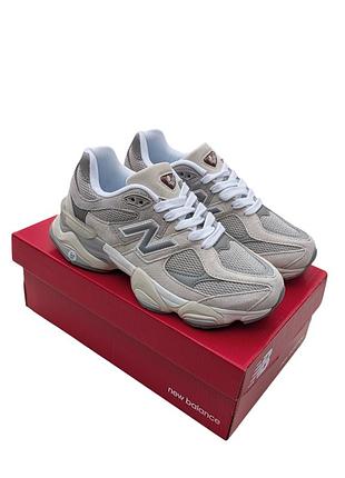 Женские кроссовки new balance 9060 бежевые с серым
