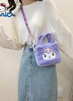 Мультяшная плюшевая сумка через плечо hello kitty, дорожная сумка с мягкой подушкой