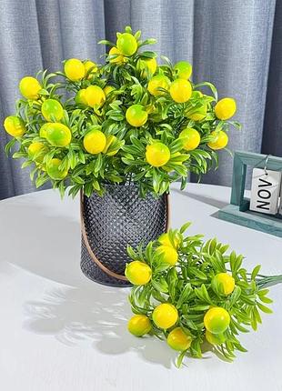 3 шт - 270! 🍋 ветка лимона искусственная ветка лимона косыственчатые цветы к дизайну декора