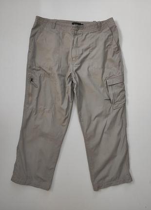 Мужские котоновые прямые брюки с боковыми карманами l/xl пояс полуобхват 49 см