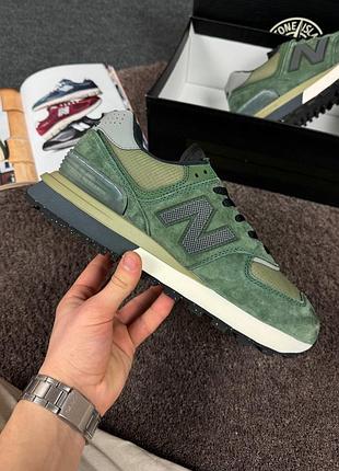 Стильные кроссовки stone island x new balance 574 legacy 'dark green'