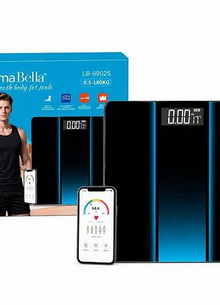 Розумні підлогові вага з аналізом складу тіла, 26x26 см, smartscale  чорно-сині / смарт-ваги підлогові / електронні ваги