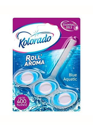 Туалетный блок для унитаза kolorado roll aroma blue aguatic морская свежесть 51 г.