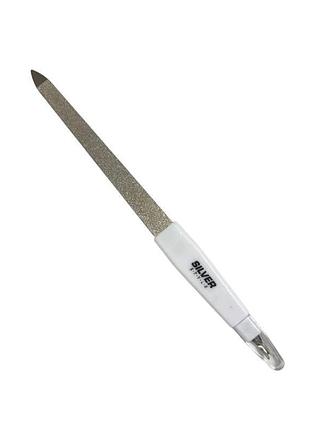Пилочка для нігтів сапфірова silver style snf-803 з тримером 19 см