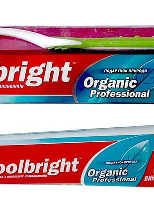 Зубна паста + зубна щітка coollbright organic 175 г.