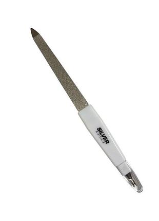 Пилка для нігтів сапфірова silver style snf 802 з тримером 17 см