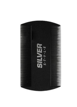 Расческа для волос silver style двухсторонняя черная 8,8 см rp-011