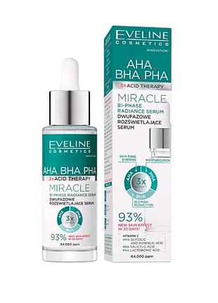 Сыворотка двухфазная eveline cosmetics aha bha pha 3xacid therapy восстанавливающая тон кожи 30 мл.